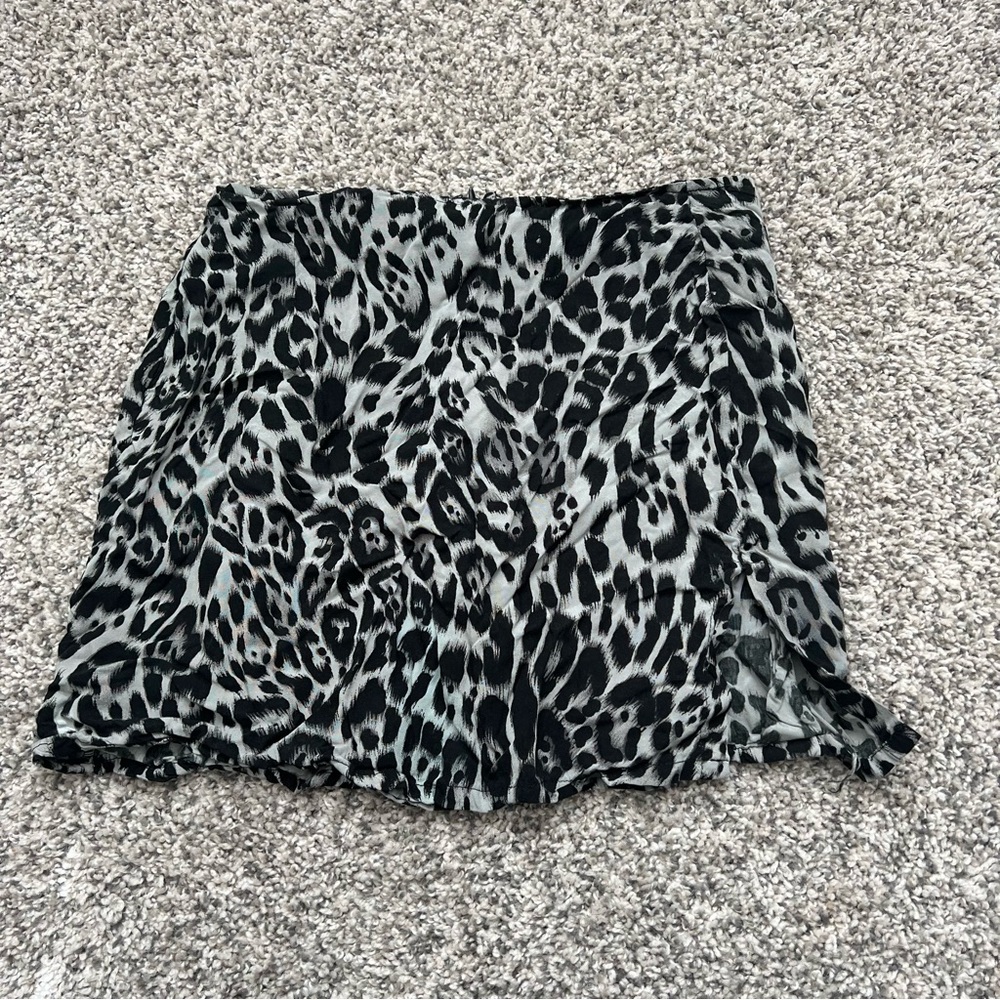 Black and Gray Animal Print Skirt